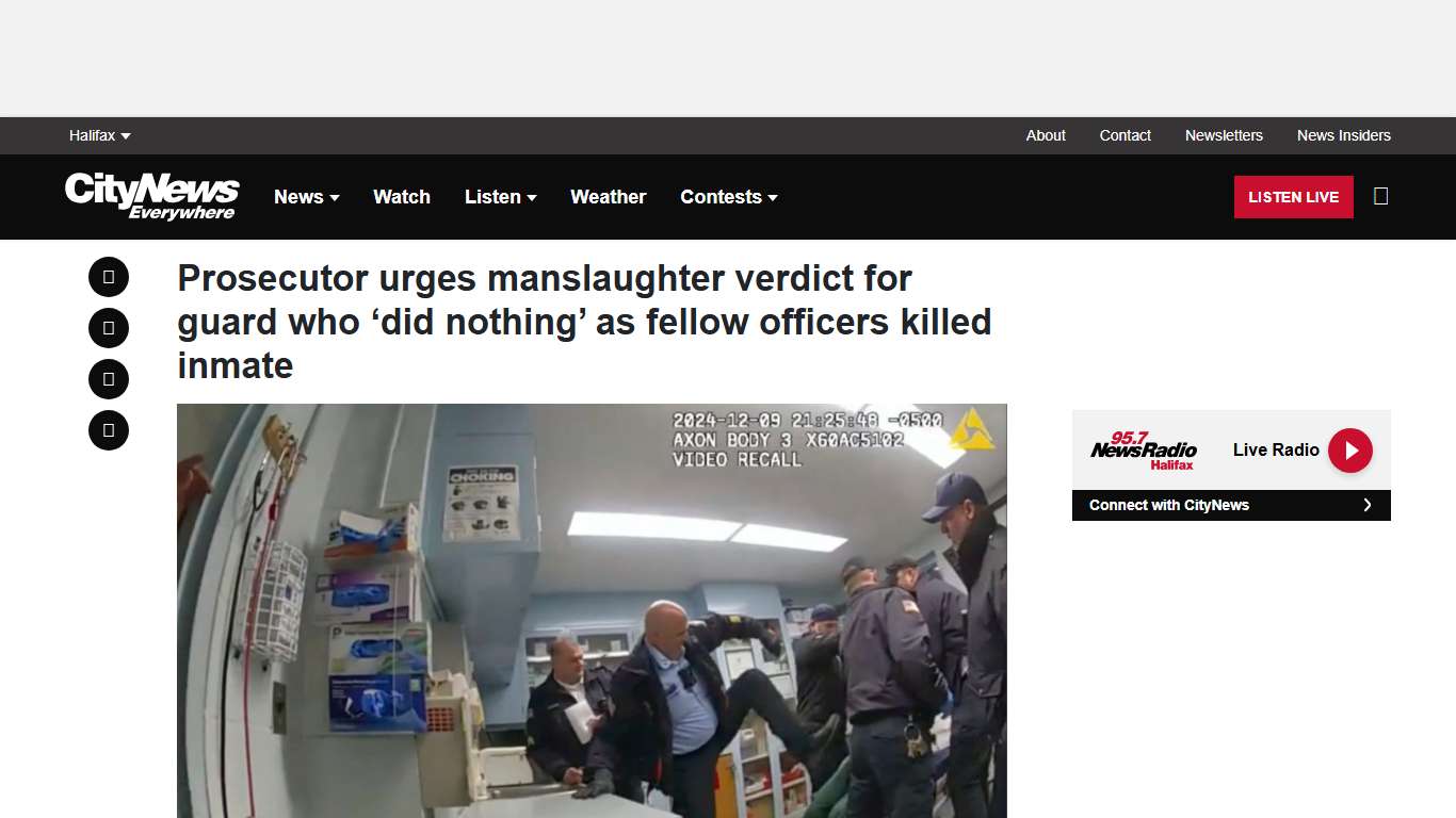 Prosecutor urges manslaughter verdict for guard who 'did nothing' as fellow officers killed inmate